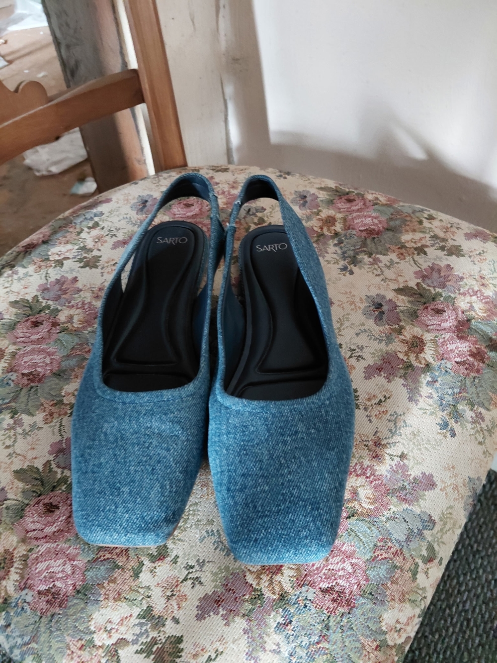 SARTO by Franco Sarto Denim Blue Slingback Flats